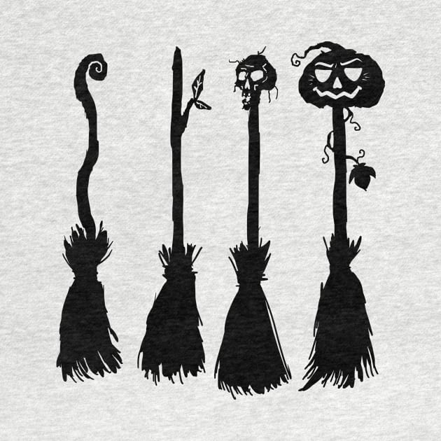 Halloween Broom Silhouettes by saradaboru